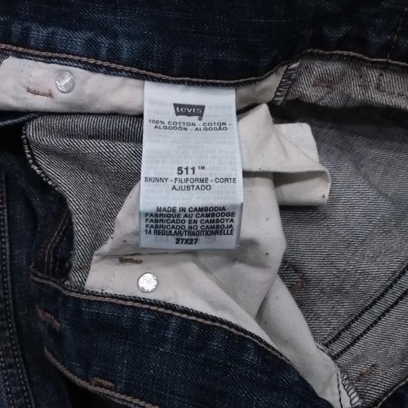 Mens Levis Jeans 511 Skinny 27W 27L preowned Red Tab - Picture 10 of 10
